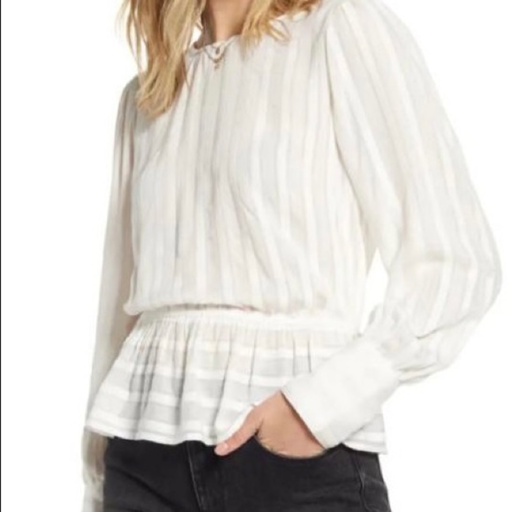 Treasure & Bond White Long Sleeve Blouse